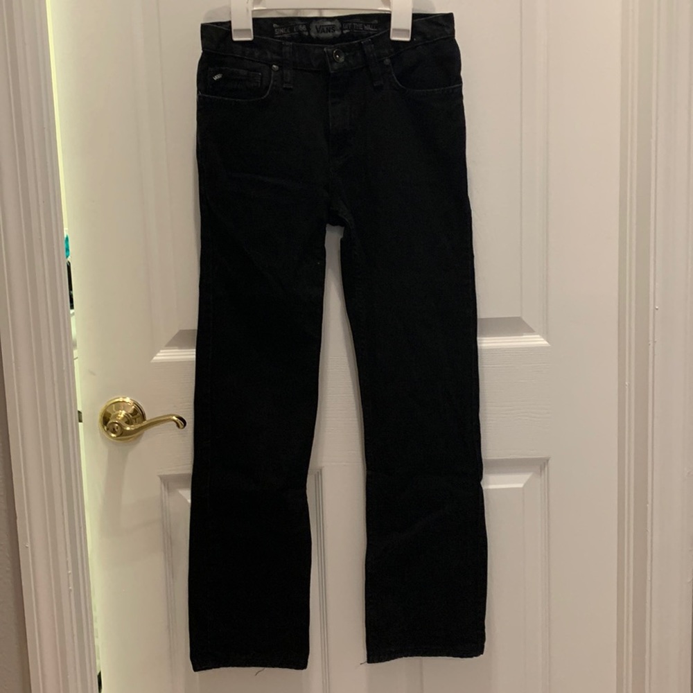 Vans mens pants. sleek black color, size 28”